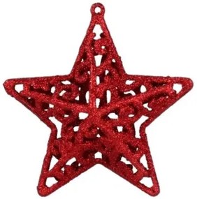 Bestent Ozdoby na vianočný stromček - hviezda 3ks 10,5cm RED