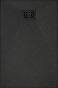 Mexen Hugo, obdĺžniková sprchová vanička SMC 120 x 90 cm, čierna, čierna krytka, 42709012-B