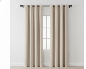 Zatemňovacie závesy VELVET béžové 140x250 cm (2 ks), kovové krúžky