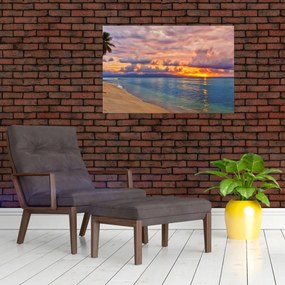 Obraz - Západ slnka na pláži (90x60 cm)