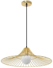 Toolight - Stropná lampa závesná plochá okrúhla 1xE27 APP499-1CP, zlatá, OSW-00612