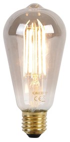 Inteligentná stojaca lampa čierna s dymovým sklom vrátane WiFi ST64 - Qara