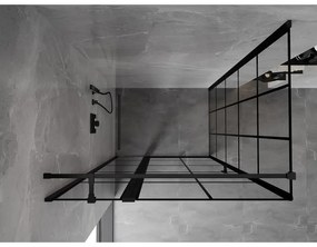 Mexen Mist T, sprchový kút s krídlovými dverami, ľavý, 95 x 105 cm, 8mm číre sklo, čierny profil, 8A4T-105-095-70-77-L