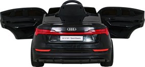 Ramiz Audi E-Tron Sportback pre deti čierne + na diaľkové ovládanie + pohon 4x4 + pomalý štart + rádio MP3 + LED