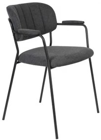 WLL JOLIEN ARMCHAIR BLACK stolička Sivá - tmavá