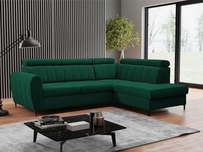 Rohová sedačka Potazuro L (zelená) (s úl. priestorom) (p)