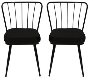 Súprava 2 ks jedálenských stoličiek Yildiz čierna