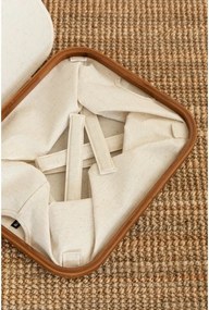 Krémový látkový úložný box s vekom 40,5x33x30 cm Bamboo/Linen – Bigso