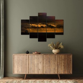 Obraz plachetnice pri západe slnka (150x105 cm)
