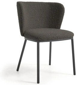 Čierne čalúnené jedálenské kreslo Ciselia – Kave Home