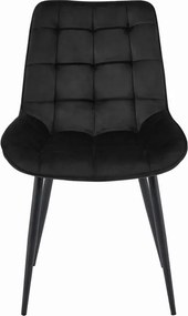 Jedálenská stolička BERA zamatová čierna / čierne nohy