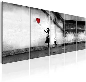 Obraz - Banksy: Runaway Balloon Veľkosť: 225x90, Verzia: Na talianskom plátne