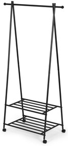 Wellhox Stojan na vešiaky na oblečenie s 2 policami na topánky