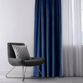 Tmavomodrý zamatový dimout záves 140x270 cm Eyelets – Restilo