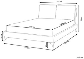 Zamatová posteľ 140 x 200 cm tmavosivá MELLE Beliani
