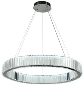 LED Stmievateľný luster na lanku LED/50W/230V 3000-6500K chróm + diaľkové ovládanie