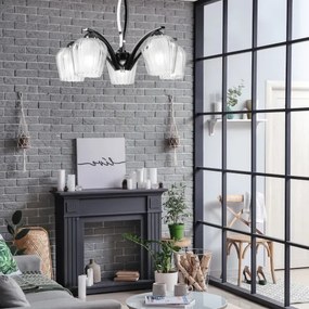 Luster na tyči PAULA 5xE27/60W/230V čierna