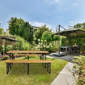 Pivný set MAXI sklápateľný, 220cm, prírodná hnedá Jurhan