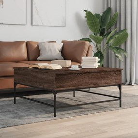 Konferenčný stolík, hnedý dub 95x95x45 cm, kompozitné drevo+kov 3217068