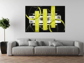 Gario Ručne maľovaný obraz Žlté línie Rozmery: 120 x 80 cm
