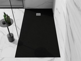 Mexen Stone+, obdĺžniková vanička z minerálneho kompozitu 180 x 80 cm, čierna matná, 44708018