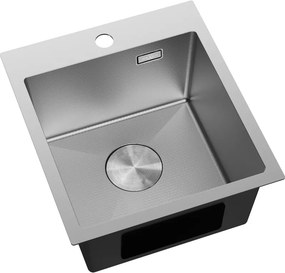 Mexen Solix, 1-komorový nerezový drez 400 x 450 mm, brúsena oceľ, vzor voština, 6401401000-01HC