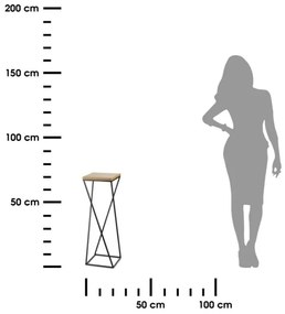 Stojan na kvety LOFT 70x24 cm čierna/hnedá