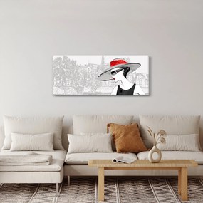 Obraz - Dáma v meste (120x50 cm)