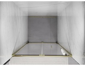 Mexen Exo, skladacie sprchové dvere 85 cm, číre sklo, zlatá, 816-085-000-50-00