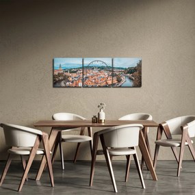 Obraz - Český Krumlov (s hodinami) (90x30 cm)