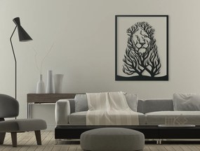 drevko 3D obraz na stenu Lev a stromy Rozmer obrazu: 40,5 x 32,5 cm, Farba dekorácie: Čierna