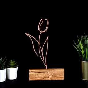 Kovová dekorácia Tulip 30 cm bronzová
