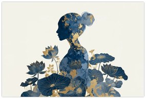 Obraz - Mramorový profil ženy (90x60 cm)