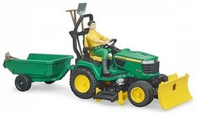 Bruder Traktor John Deere s prívesom a záhradníkom, 17,5 x 19 x 30 cm
