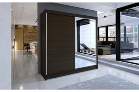 Šatníková skriňa s posuvnými dverami Bar I, Farby: sonoma, Osvetlenie: osvetlenie LED RGB - farebné