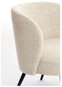 Krémové kreslo z textílie buklé Dieyda – Light &amp; Living