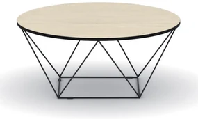 Okrúhly konferenčný stôl WIRE, priemer 105 cm, dub prírodný