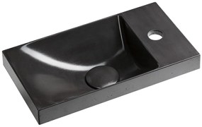 Sapho Sapho, AGOS betónové umývadlo 40x22cm, ľavé/pravé, antracitová lesklá, AS40016