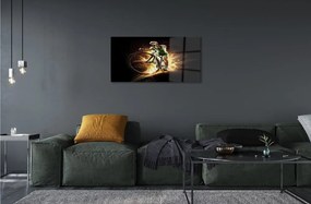 Obraz na skle Kolo čierne pozadie 125x50 cm