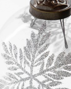 House Doctor Vianočná ozdoba Snowi Clear Silver – set 4 ks