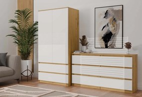 Šatní skříň MALWA I 90 cm dub artisan/bílá