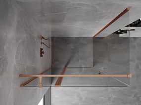 Mexen Mist T, sprchový kút s krídlovými dverami, 80 x 120 cm, 8mm číre sklo, medený profil, 8A4T-080-120-65-00