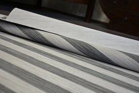 Exteriérový Obojstranný Koberec SIZAL DOUBLE  29205/095 Pásy čierny bež/melanž béž