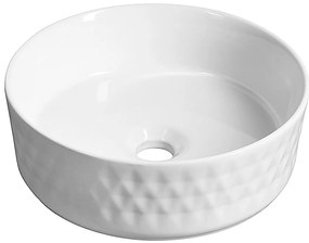 Isvea Isvea, ROMBO keramické umývadlo na dosku, priemer 36cm, biela, 10NF67036