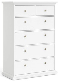 Biela vysoká komoda 96x140 cm Paris – Tvilum