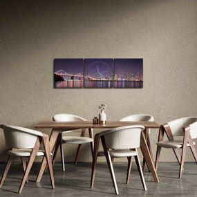 Obraz pohľadu na San Francisco, California (s hodinami) (90x30 cm)