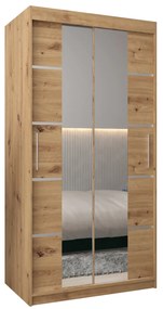 Šatníková skriňa 100 cm Verika 4 100 (dub artisan). Akcia -15%. Vlastná spoľahlivá doprava až k Vám domov. 1064247