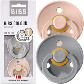 Kaučukové cumlíky BIBS Colour 0m+ 2ks Farba: béžová-sivá