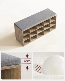 Botník Vasagle Endersen 105 cm světle hnědý/šedý