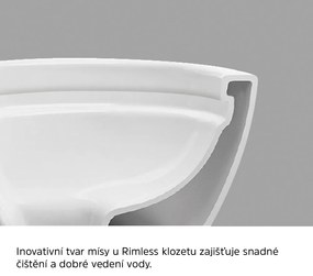 Mereo Mereo, WC závesné, RIMLESS, 530x355x360, keramické, vr. sedátka CSS113S, MER-VSD81S
